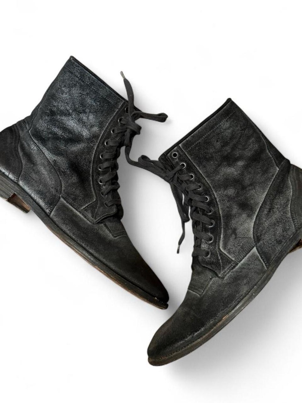Maison Margiela Distressed Suede Combat Boots - Picture 2 of 8